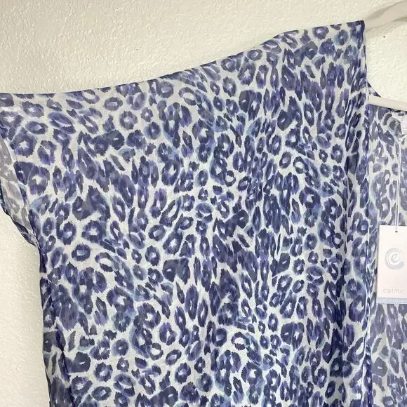 Johnny Was CALME Kimono Women Small Medium Leopard Cotton Silk Cardigan Cover Up - Picture 7 of 9